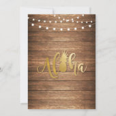 アロハベビーシャワーパイナップルガールボーイウッド招待状 招待状 (裏面)