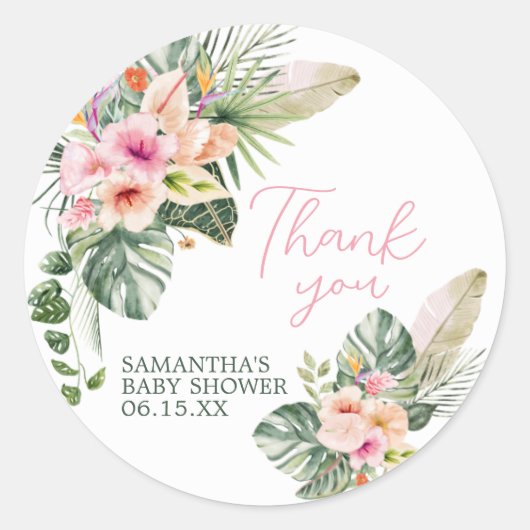 アロハベビーシャワー ラウンドシール (正面)