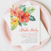 アロハベビートロピカルハイビスカスルアウ(ハワイ式宴会)ベビーシャワー 招待状