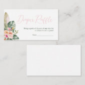 アロハベビートロピカルベビーシャワーおむつラッフル エンクロージャーカード (正面/裏面)