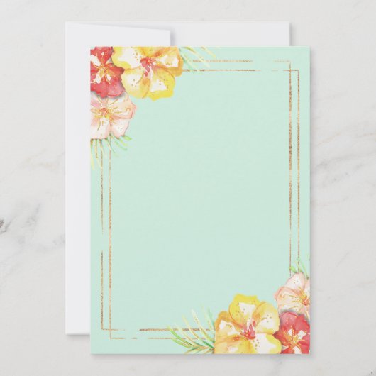 アロハベビートロピカルベビーシャワー招待状 招待状 (裏面)