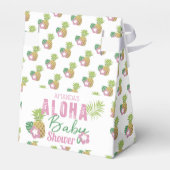アロハベビーピンク&グリーントロピカルガールベビーシャワー フェイバーボックス (裏面サイド)