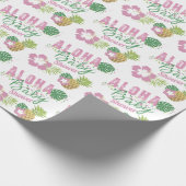 アロハベビーピンク&グリーントロピカルガールベビーシャワー ラッピングペーパー (角)
