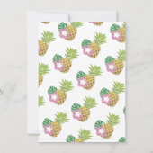 アロハベビーピンク&グリーントロピカルガールベビーシャワー 招待状 (裏面)