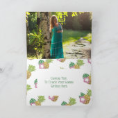 アロハベビーピンク&グリーン熱帯パイナップルフォト サンキューカード (内部)