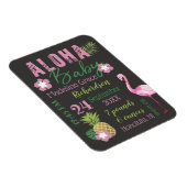 アロハベビーピンク&グリーン熱帯ベビー誕生統計 マグネット (右側)