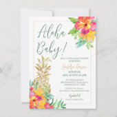 アロハベビー熱帯フローラパイナップルシャワー 招待状 (正面)