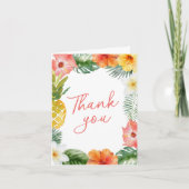 アロハベビー熱帯フローラベビーシャワー サンキューカード (正面)