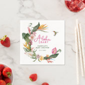 アロハベビー熱帯フローラリースベビーシャワー スタンダードカクテルナプキン (インサイチュ)