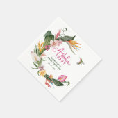 アロハベビー熱帯フローラリースベビーシャワー スタンダードカクテルナプキン (角)