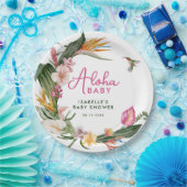 アロハベビー熱帯フローラリースベビーシャワー ペーパープレート (パーティー)
