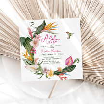 アロハベビー熱帯フローラリースベビーシャワー
