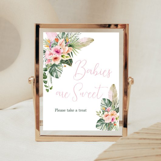 アロハベビー熱帯ベビーシャワーベビーは甘い ポスター