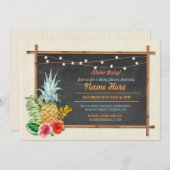 アロハベビー!シャワーチョークパイナップルルアウ(ハワイ式宴会)招待状 招待状 (正面/裏面)