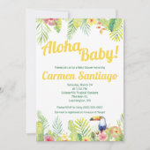 アロハベビー!トロピカルでトゥーカンをテーマにした赤ちゃんシャワー 招待状 (正面)