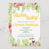 アロハベビー!トロピカルでトゥーカンをテーマにした赤ちゃんシャワー 招待状 (正面/裏面)