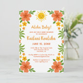 アロハベビー!熱帯ハワイアンフローラベビーシャワー 招待状 (スタンド正面)