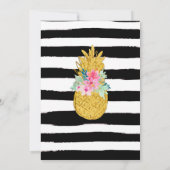 アロハホットピンクトロピカルルアウ(ハワイ式宴会)フラミンゴ誕生日 招待状 (裏面)