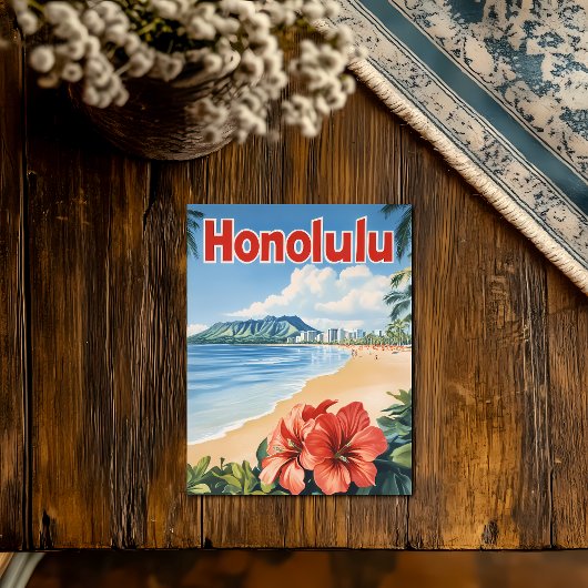 アロハホノルル ビンテージ旅行ポスター ポストカード