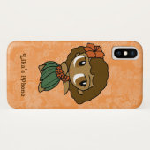 アロハミツオレンジフラガールハワイアンハイビスカス Case-Mate iPhoneケース (裏面(横))