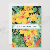 アロハモダントロピカルルアウ(ハワイ式宴会)誕生日 招待状 (裏面)