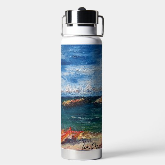 アロハモーニング絵を描ズ ウォーターボトル (背面)