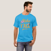 アロハヤール面白いハワイアンテキサンズカラフル Tシャツ (正面フル)