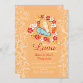 アロハラブルアウ（ハワイ式宴会）婚約招待状 招待状 (正面/裏面)