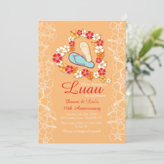 アロハラブルアウ（ハワイ式宴会）記念日招待状 招待状 (スタンド正面)