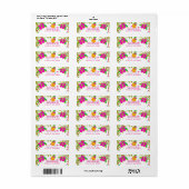 アロハルアウ（ハワイ式宴会）ガールズトロピカルバースデーパーティー ラベル (フルシート)