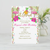 アロハルアウ(ハワイ式宴会)ガールズトロピカルフラミンゴバースデーパーティー 招待状 (スタンド正面)
