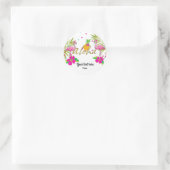 アロハルアウ（ハワイ式宴会）ガールズトロピカルフラミンゴパーティーの好意 ラウンドシール (バッグ)