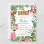 アロハルアウ（ハワイ式宴会）ガールバースデーパーティー 招待状 (正面)