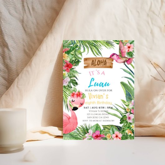 アロハルアウ（ハワイ式宴会）ガールバースデーパーティー 招待状
