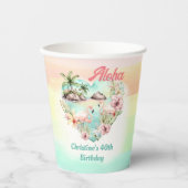 アロハルアウ（ハワイ式宴会）サマー40th誕生日ビーチトロピカル 紙コップ (正面)