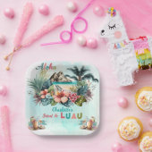 アロハルアウ(ハワイ式宴会)トロピカルアイランドビーチスウィート16パーティー ペーパープレート (パーティー)