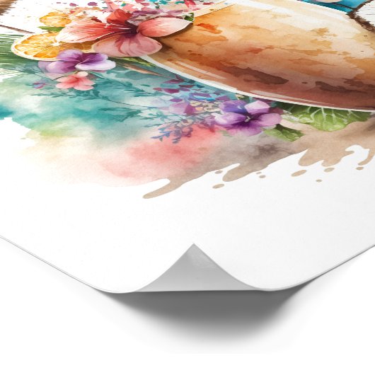 アロハルアウ(ハワイ式宴会)トロピカルアイランドビーチスウィート16パーティー ポスター (角)