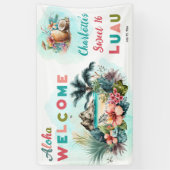 アロハルアウ(ハワイ式宴会)トロピカルアイランドビーチスウィート16パーティー 横断幕 (縦)