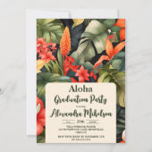 アロハルアウ(ハワイ式宴会)トロピカルアイランドビーチ卒業パーティー 招待状 (正面)