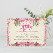 アロハルアウ（ハワイ式宴会）トロピカルカップルズシャワー招待状 招待状 (スタンド正面)