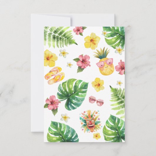 アロハルアウ(ハワイ式宴会)トロピカルバースデーパーティー サンキューカード (裏面)