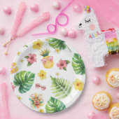 アロハルアウ(ハワイ式宴会)トロピカルバースデーパーティー ペーパープレート (パーティー)