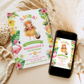 アロハルアウ（ハワイ式宴会）トロピカルバースデーパーティー 招待状