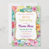 アロハルアウ（ハワイ式宴会）トロピカルバースデーパーティ招待状 招待状 (正面)