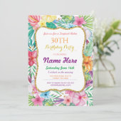 アロハルアウ(ハワイ式宴会)トロピカルバースデーパーティ招待状 招待状 (スタンド正面)