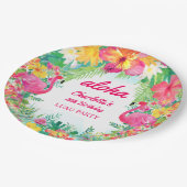 アロハルアウ(ハワイ式宴会)トロピカルフラミンゴ誕生会 ペーパープレート (アングル)