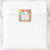 アロハルアウ（ハワイ式宴会）トロピカルフラミンゴ誕生日 スクエアシール (バッグ)