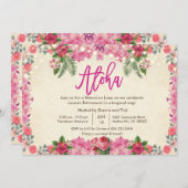 アロハルアウ(ハワイ式宴会)トロピカルリタイアメントパーティの招待状 招待状 (正面/裏面)