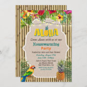 アロハルアウ（ハワイ式宴会）トロピカル引っ越し祝いパーティー招待状 招待状 (正面/裏面)