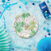 アロハルアウ（ハワイ式宴会）トロピカル葉スバースデーパーティー ペーパープレート (パーティー)